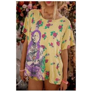 Magnolia Pearl Brave Ol Ye Roses Sitting Bull distressed tee